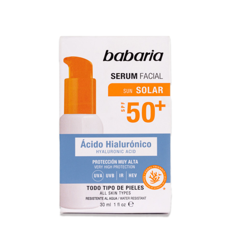 Babaria serum solar ácido hialurónico SPF50 +