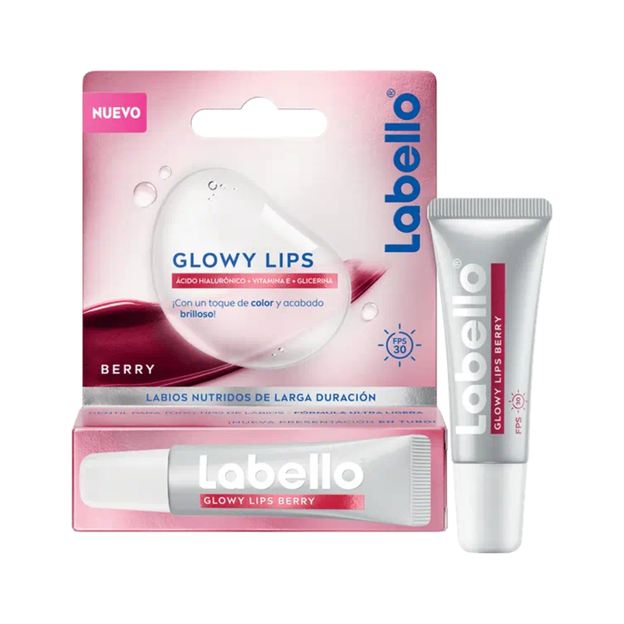 Labello Glowy lips Berry con color